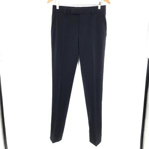 Tom Ford Women Pant Black Fleece Wool Flat Front Straight Trouser Sz IT 36 US 2